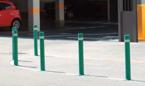 pilones aflex instalades en parking